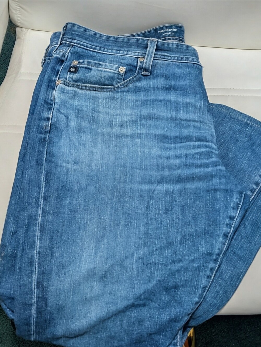 AG Protege Regular Straight Men’s Jeans in Medium Blue Size 38X34